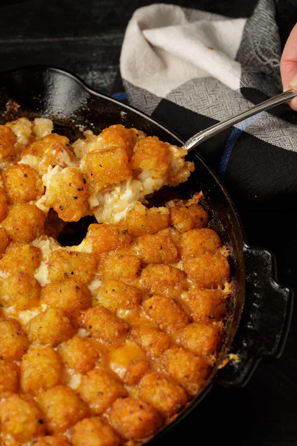 Buffalo Chicken Tater Tot Casserole