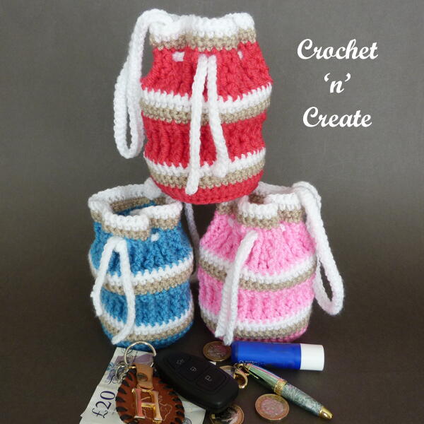 Crochet Drawstring Pouch Pattern