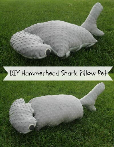 Hammerhead Shark Pillow Pet Free Sewing Pattern