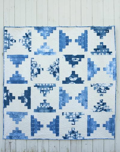Indigo Courthouse Steps Quilt Pattern | FaveQuilts.com