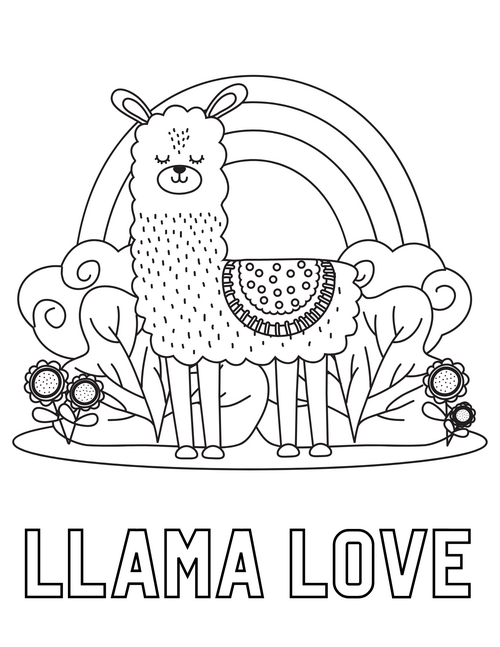 Cute Llama Coloring Pages | AllFreePaperCrafts.com