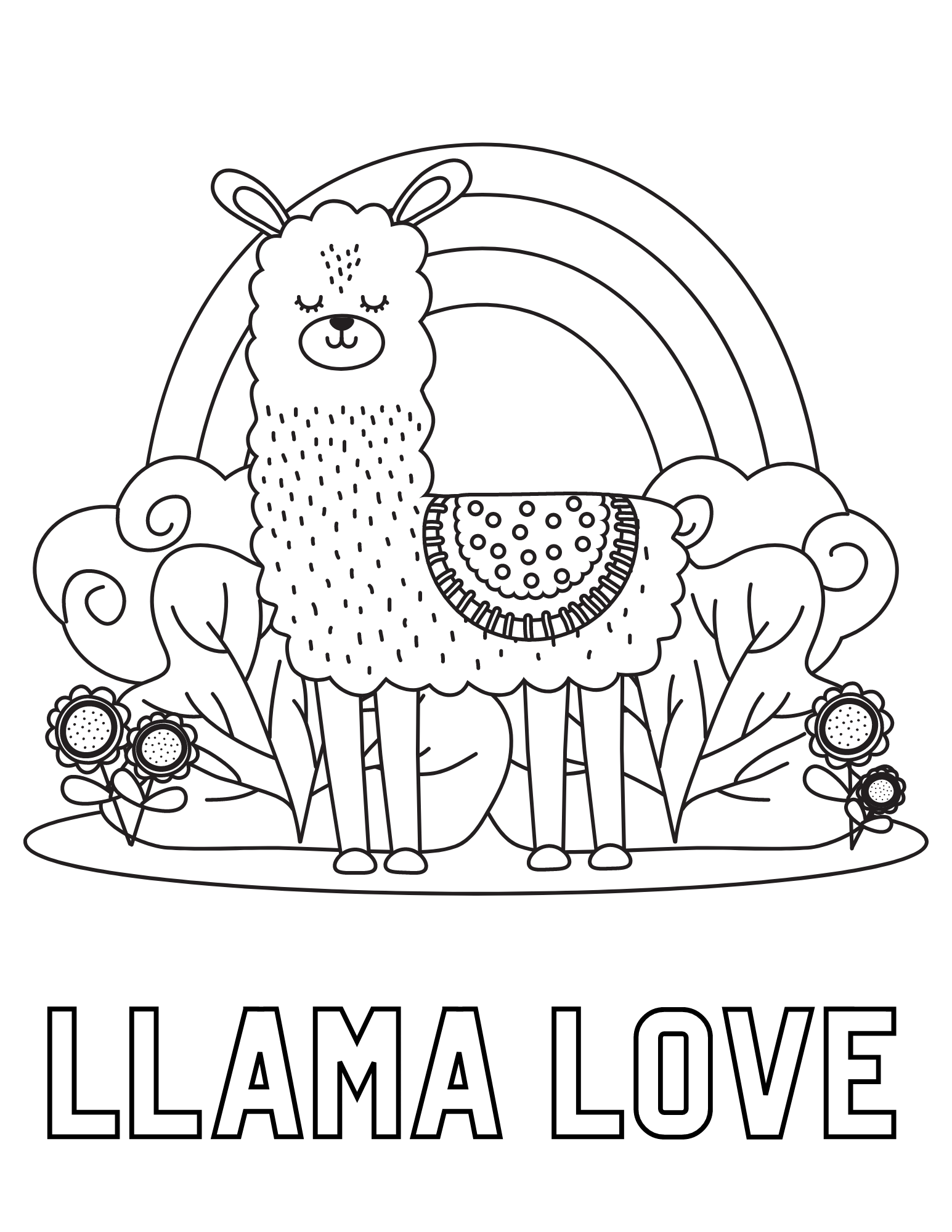 Cute Llama Coloring Pages AllFreePaperCrafts Com