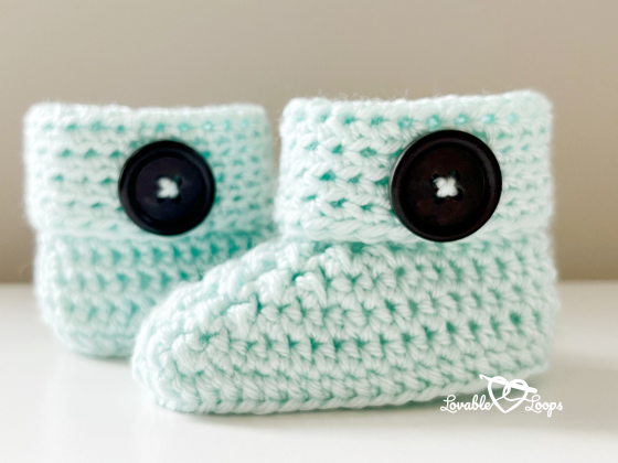 5 Sizes Baby Booties Crochet Pattern