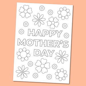 Printable Happy Mother's Day Coloring Card | AllFreePaperCrafts.com
