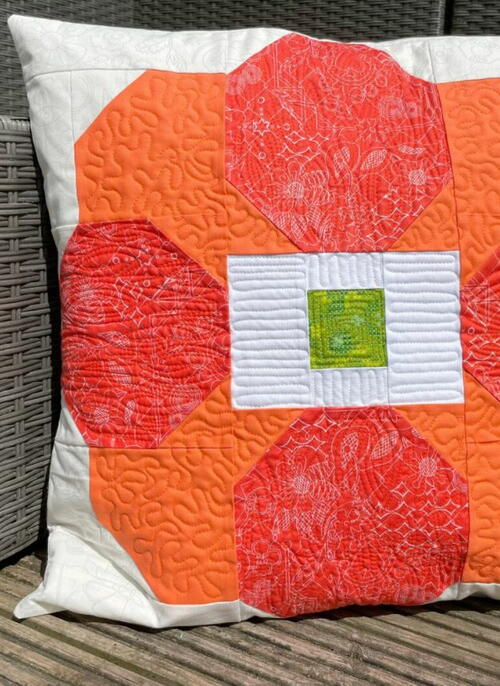 Quilted Patchwork Flower Pillow Pattern