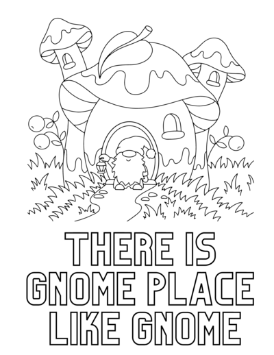 Cute Gnome House Coloring Pages 