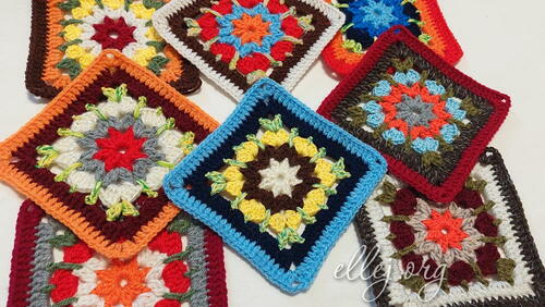 Beautiful Floral Tropicana Crochet Square Motif