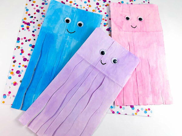 Cute Paper Bag Jellyfish Craft