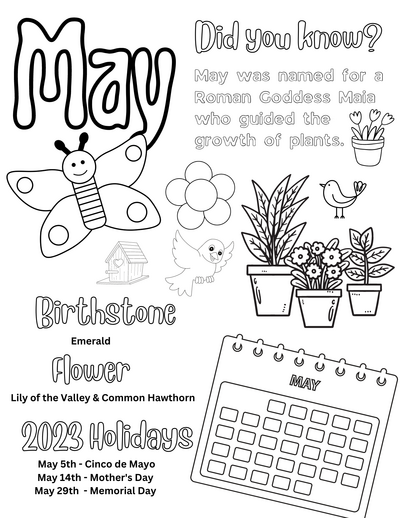 May Coloring Pages For Kids And Adults