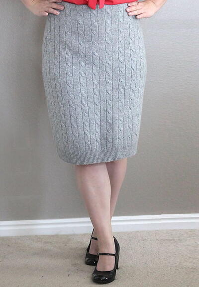 Cable Knit DIY Pencil Skirt