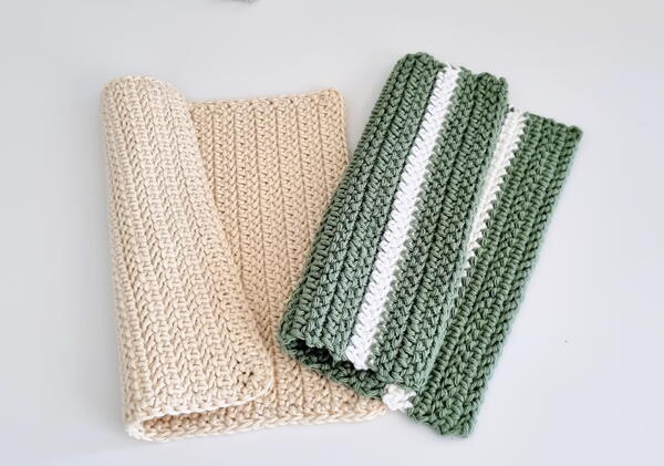 Herringbone Crochet Washcloth