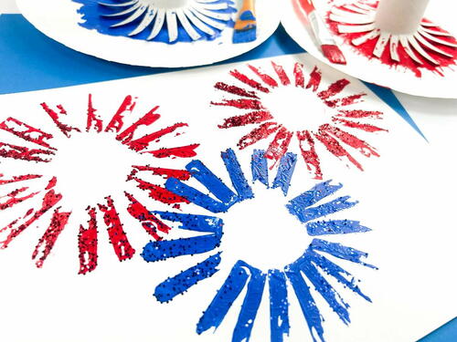 Toilet Paper Roll Fireworks Painting Craft
