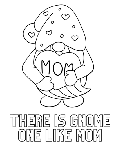 Free Printable Mother’s Day Gnomes Coloring Pages