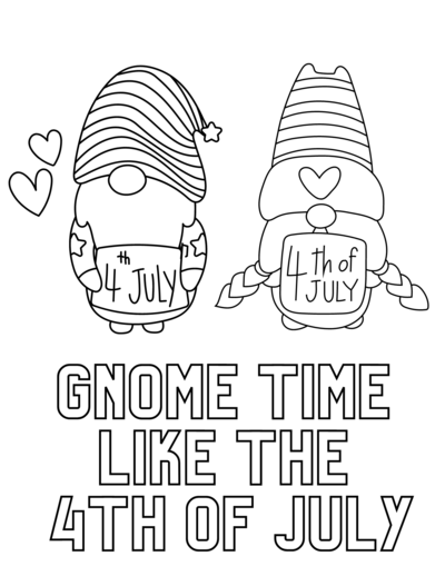 Free Printable 4th Of July Gnomes Coloring Pages