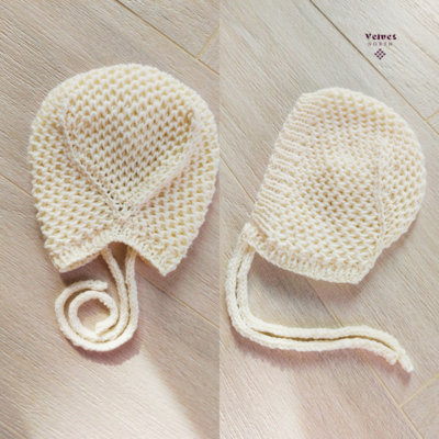 Honeycomb Brioche Stitch Baby Bonnet