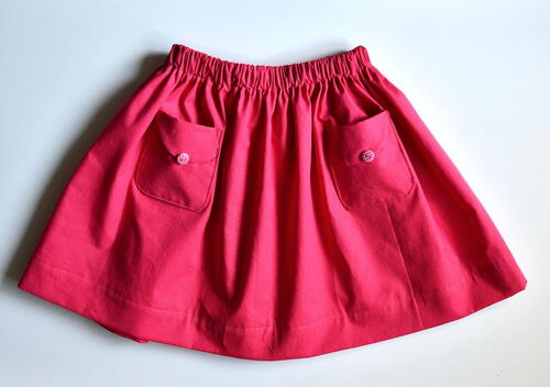 Easy Gathered Skirt With Rounded Patch Pockets
