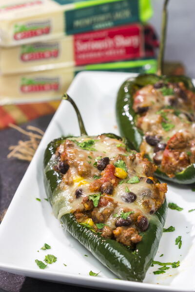 Cheesy Stuffed Poblano Peppers