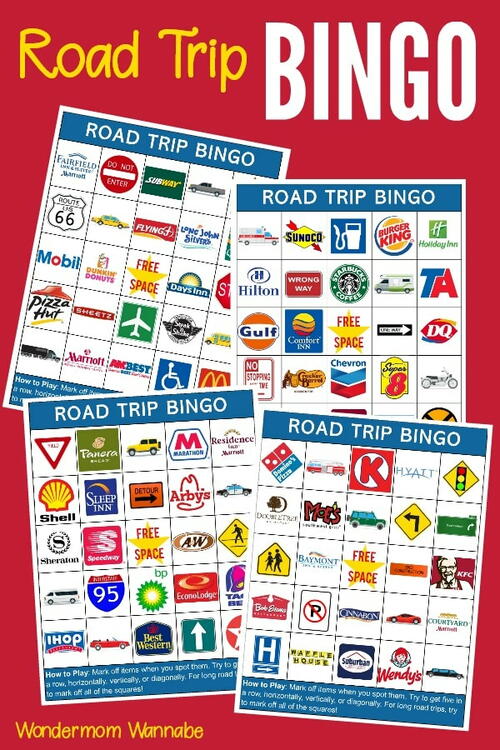 Printable Road Trip Bingo Cards