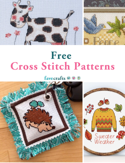 Cross Stitch Style Wood Charms - Pkg of 4