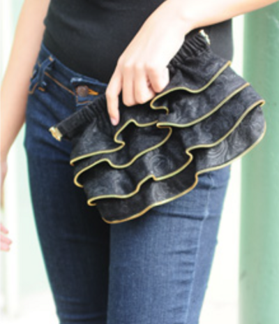 Zipper Ruffles Clutch Pattern