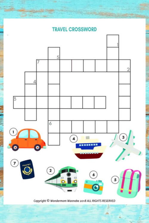 Travel Crossword Puzzle For Kids AllFreeKidsCrafts com Travel Crossword Puzzle For Kids AllFreeKidsCrafts com