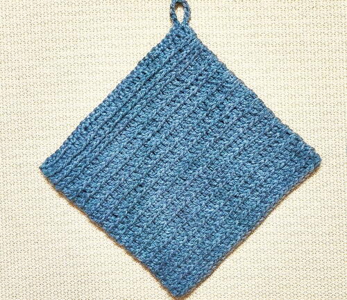 Ribbed Double Thick Crochet Square Potholder