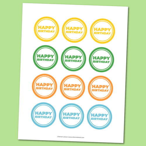 Printable Happy Birthday Cupcake Toppers