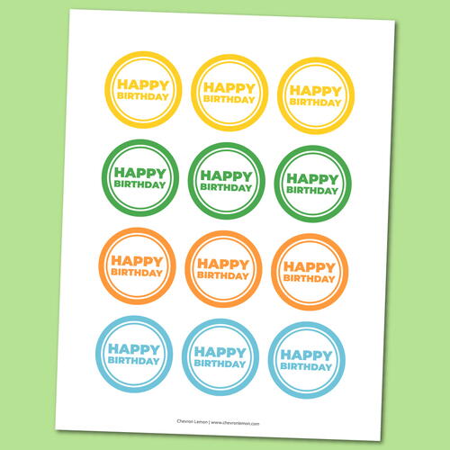 Printable Happy Birthday Cupcake Toppers | DIYIdeaCenter.com