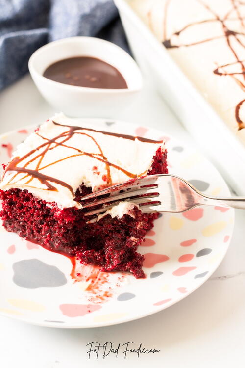 Red Velvet Poke Cake With Sweetened Condensed Milk