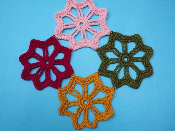 Crochet New Model Star Motif Learning & Joining