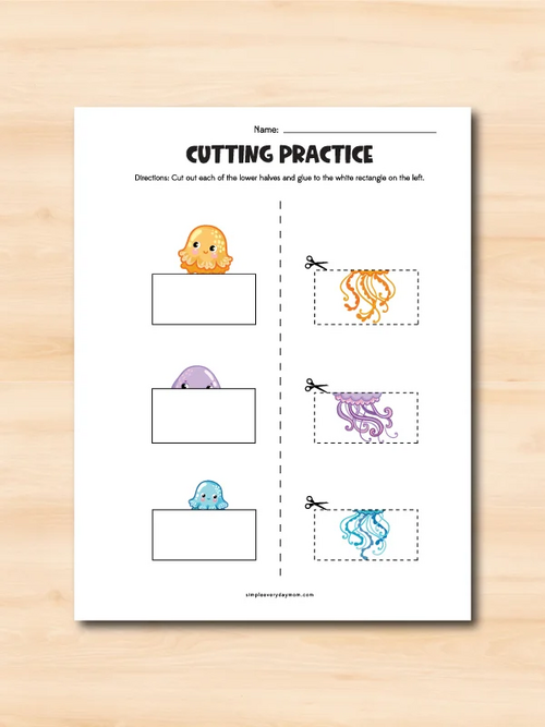 Jellyfish Cutting Activity Pages