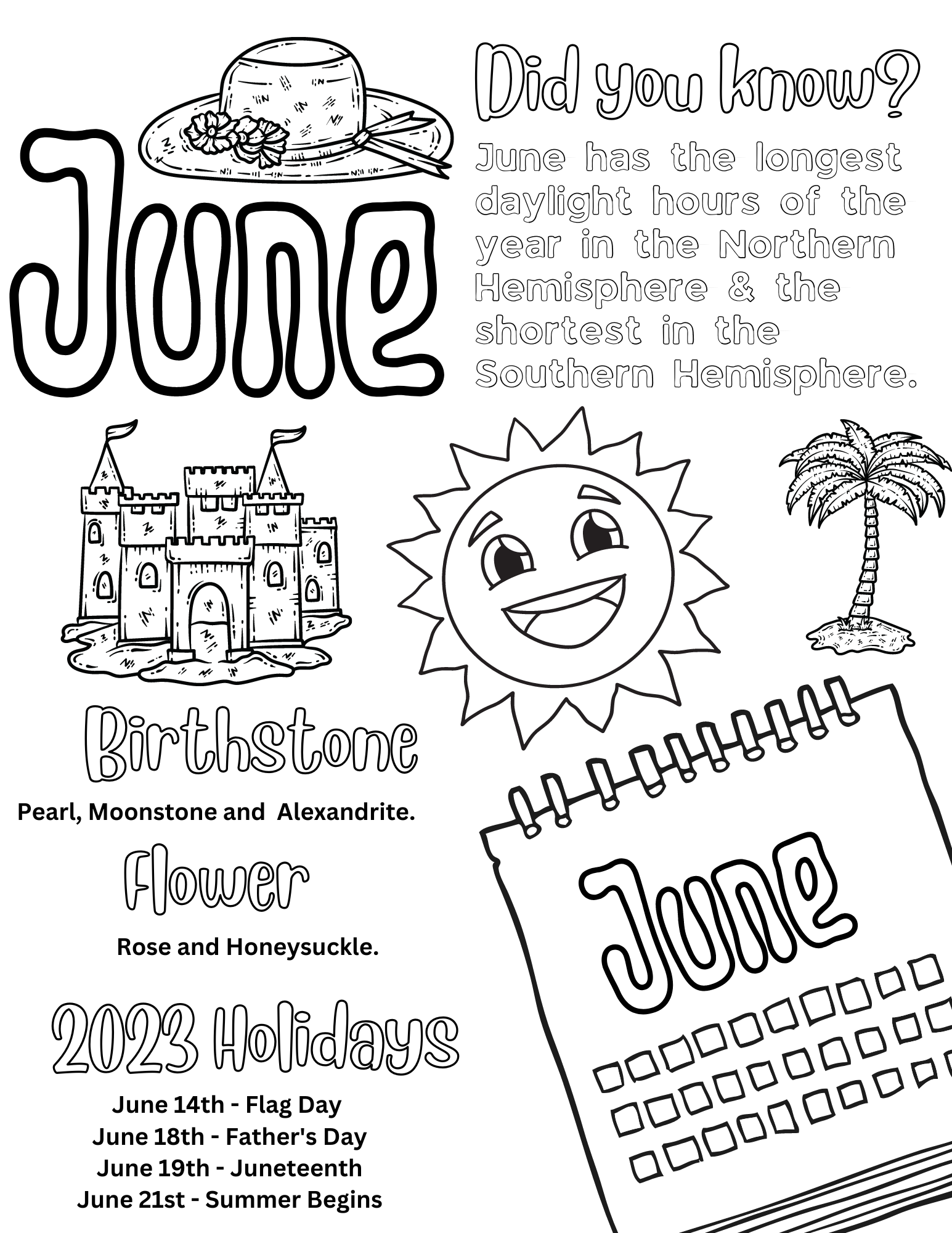 June Coloring Pages | AllFreePaperCrafts.com