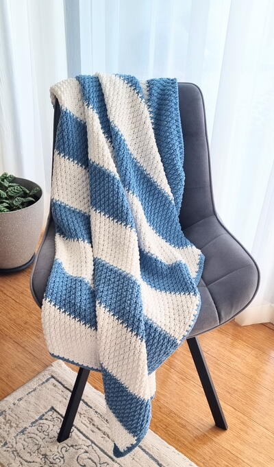 Modern Crochet Blanket - Sea Breeze Throw