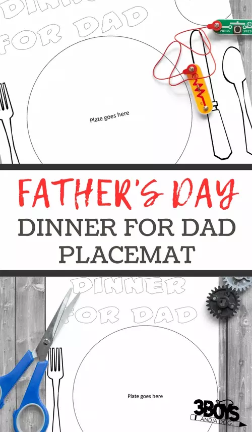 Dinner For Dad Placemat {father’s Day Craft}