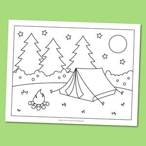 Free Printable Camping Coloring Page | AllFreeKidsCrafts.com