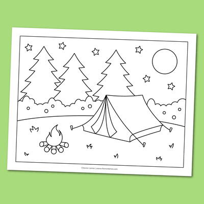 Free Printable Camping Coloring Page