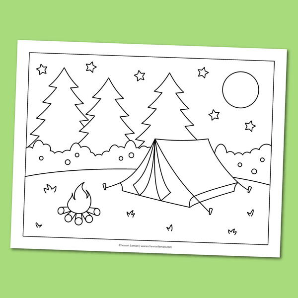 Free Printable Camping Coloring Page