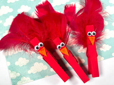Cute And Colorful Red Bird Craft