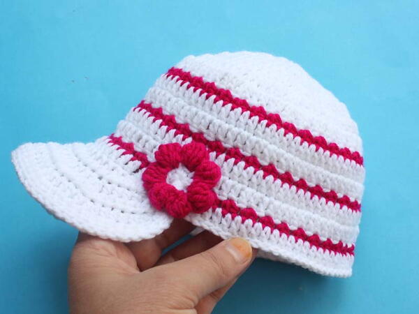 Crochet Brim Hat/sports Cap For Spring & Summer