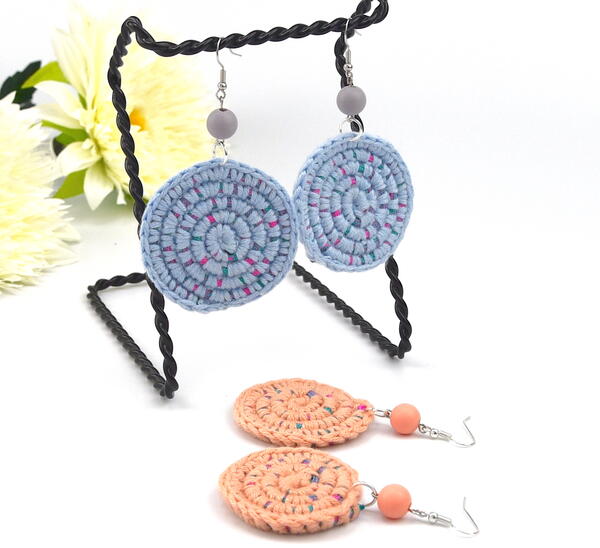 Round Drop Crochet Earrings