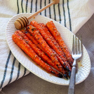 Grilled Carrots With Honey Mustard Glaze