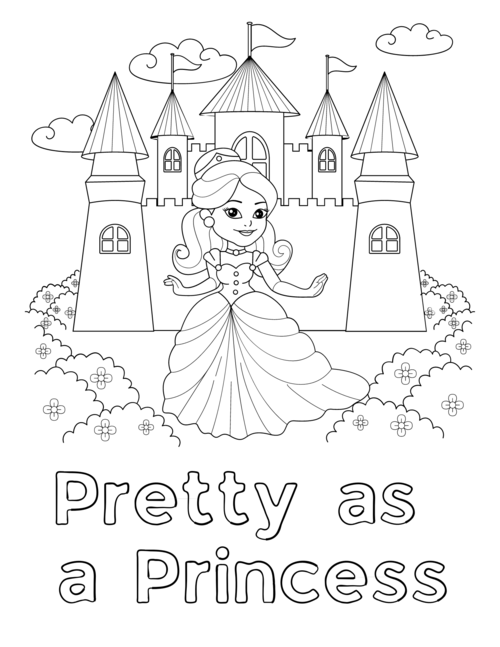 Children s outline drawing a princess Royalty Free Vector