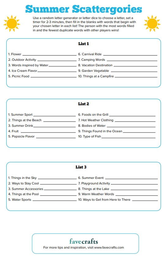 Black And White Publishing Scattergories Score Card: Scattergories