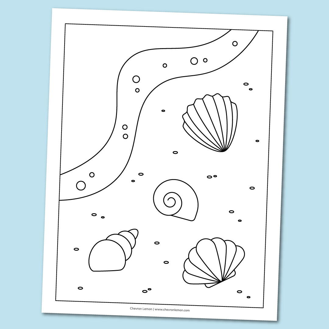 Free Printable Seashore Coloring Page | DIYIdeaCenter.com
