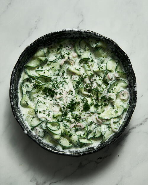 Cucumber Salad With Sour Cream Onion And Dill