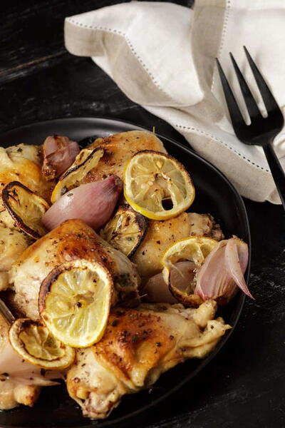 Roasted Chicken With Lemons And Shallots