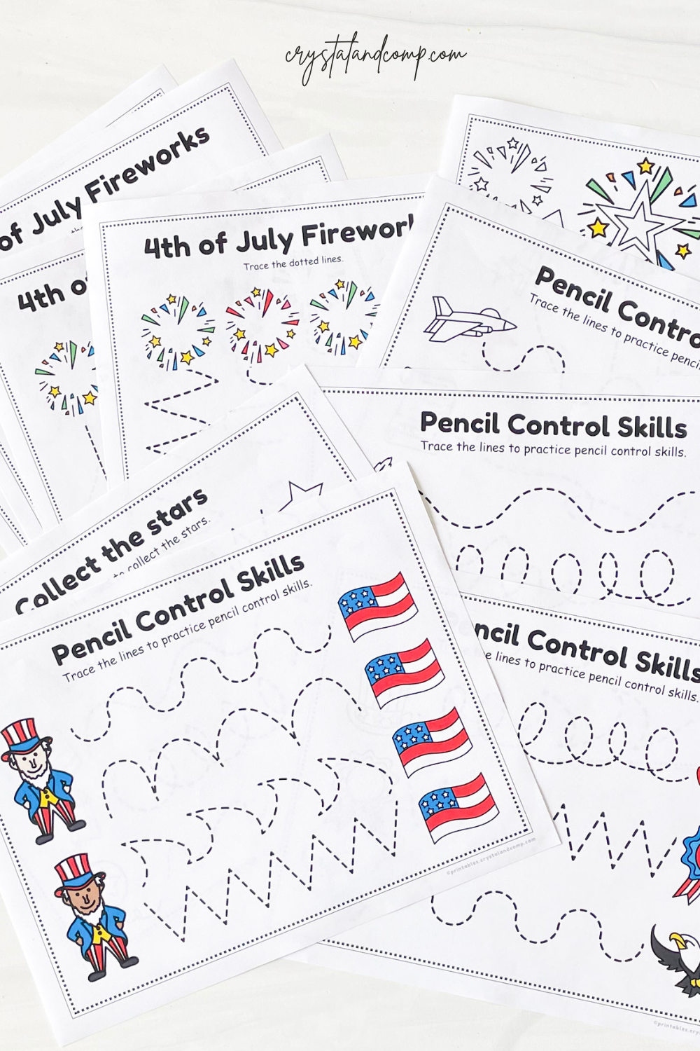 4th Of July Line Tracing Printables | FaveCrafts.com