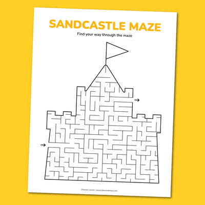 Printable Sandcastle Maze