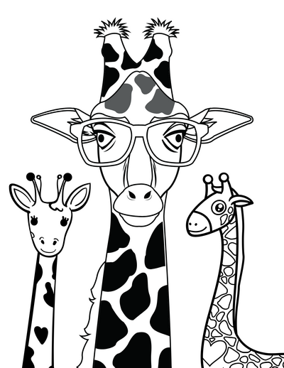 Giraffe Coloring Pages For Kids And Adults