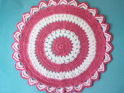 Crochet Round Table Top// Hand Made Table Center Piece